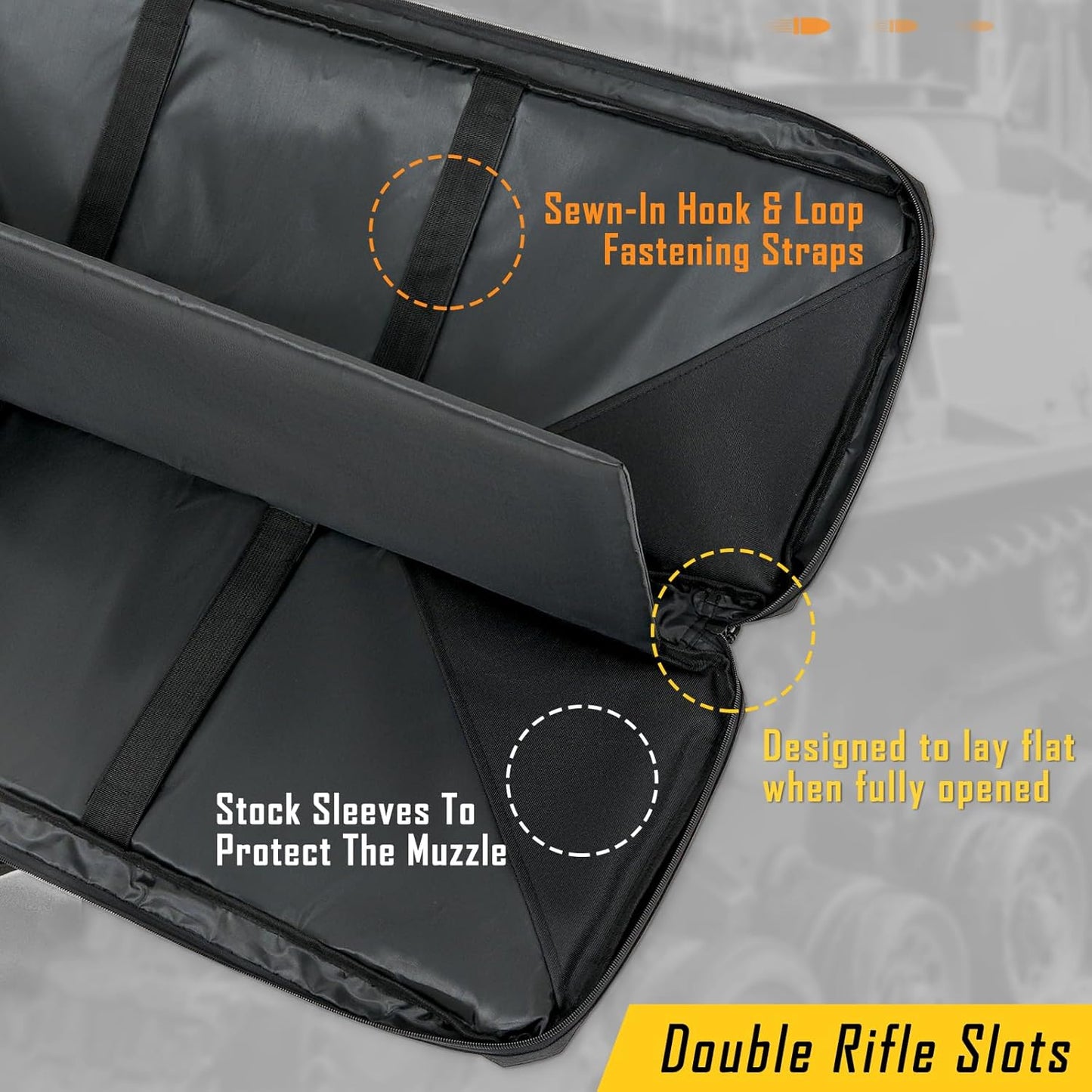 Vardine 32/36/42/48/52 inch Double Rifle Case Soft Bag Gun Case, Perfect for Rifle Pistol Firearm Storage and Transportation, All Around Shooting Range Tactical Rifle Backpack, Indoor Outdoor