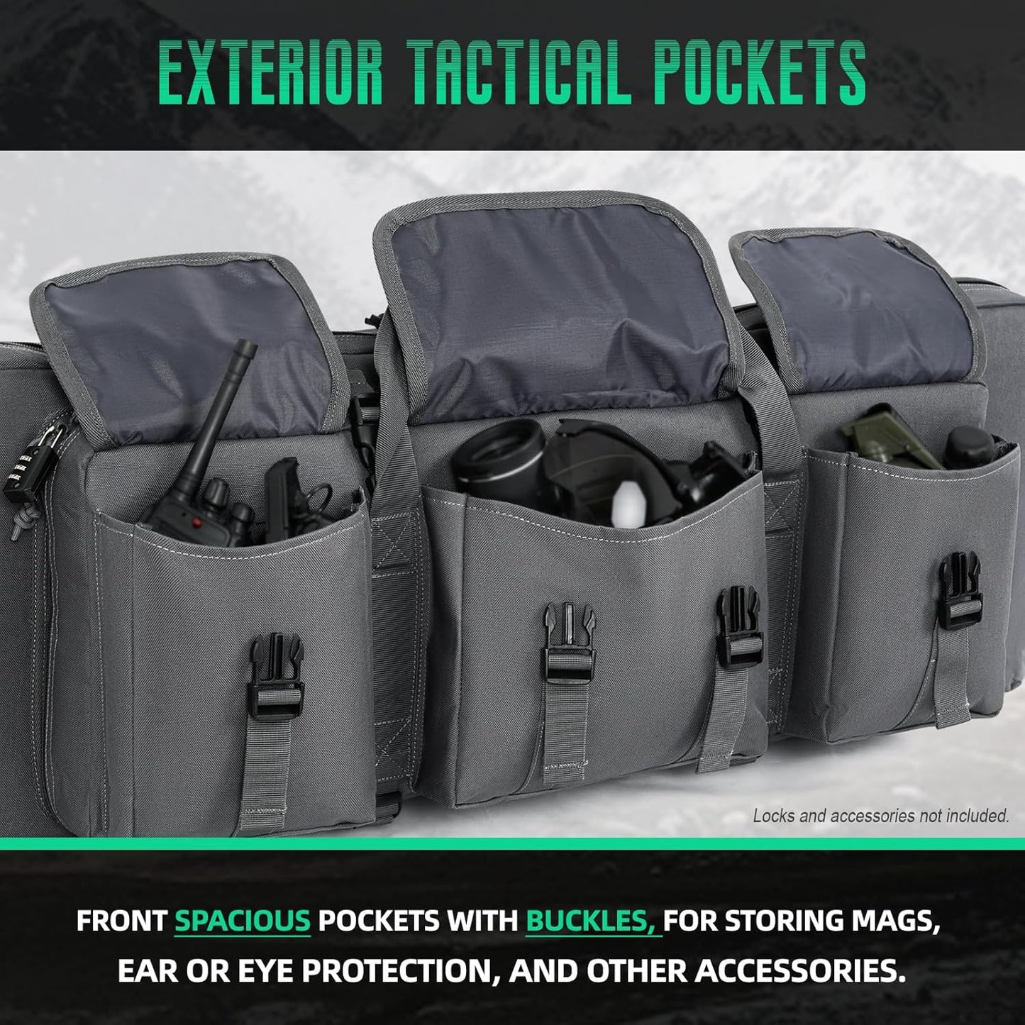 Vardine 32/36/42/48/52 inch Double Rifle Case Soft Bag Gun Case, Perfect for Rifle Pistol Firearm Storage and Transportation, All Around Shooting Range Tactical Rifle Backpack, Indoor Outdoor