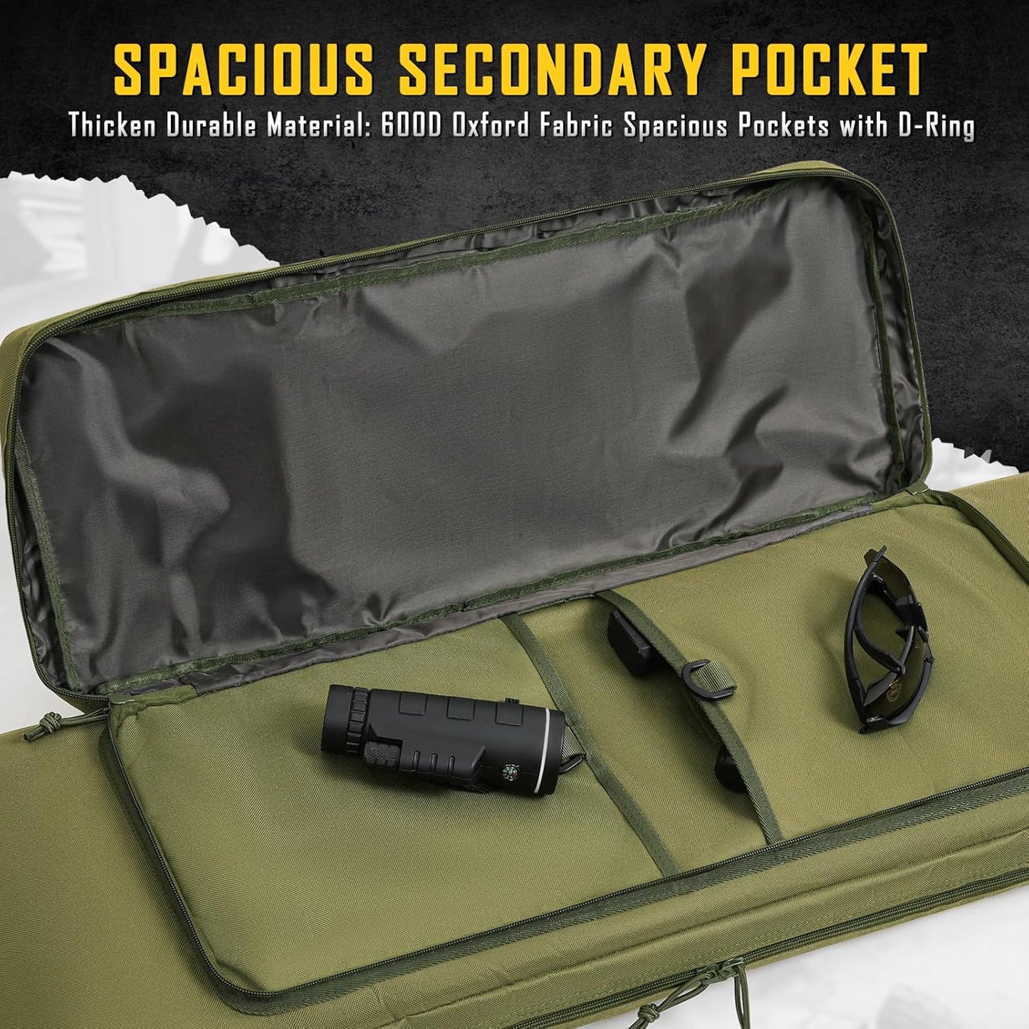 Vardine 32/36/42/48/52 inch Double Rifle Case Soft Bag Gun Case, Perfect for Rifle Pistol Firearm Storage and Transportation, All Around Shooting Range Tactical Rifle Backpack, Indoor Outdoor
