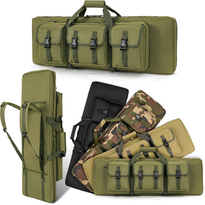 Vardine 32/36/42/48/52 inch Double Rifle Case Soft Bag Gun Case, Perfect for Rifle Pistol Firearm Storage and Transportation, All Around Shooting Range Tactical Rifle Backpack, Indoor Outdoor