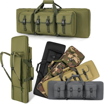 Vardine 32/36/42/48/52 inch Double Rifle Case Soft Bag Gun Case, Perfect for Rifle Pistol Firearm Storage and Transportation, All Around Shooting Range Tactical Rifle Backpack, Indoor Outdoor