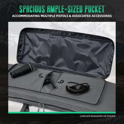 Vardine 32/36/42/48/52 inch Double Rifle Case Soft Bag Gun Case, Perfect for Rifle Pistol Firearm Storage and Transportation, All Around Shooting Range Tactical Rifle Backpack, Indoor Outdoor