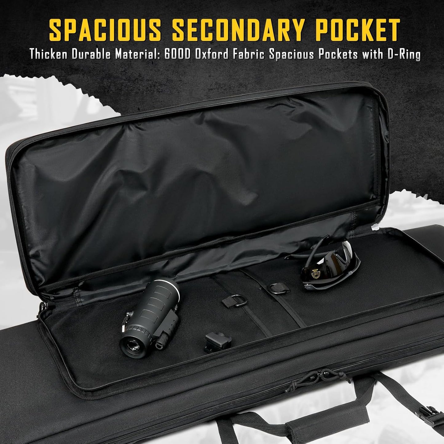 Vardine 32/36/42/48/52 inch Double Rifle Case Soft Bag Gun Case, Perfect for Rifle Pistol Firearm Storage and Transportation, All Around Shooting Range Tactical Rifle Backpack, Indoor Outdoor