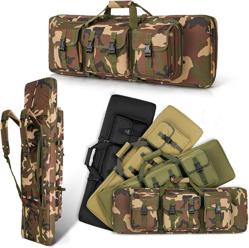 Vardine 32/36/42/48/52 inch Double Rifle Case Soft Bag Gun Case, Perfect for Rifle Pistol Firearm Storage and Transportation, All Around Shooting Range Tactical Rifle Backpack, Indoor Outdoor
