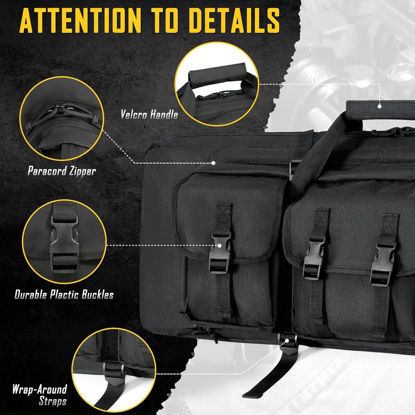 Vardine 32/36/42/48/52 inch Double Rifle Case Soft Bag Gun Case, Perfect for Rifle Pistol Firearm Storage and Transportation, All Around Shooting Range Tactical Rifle Backpack, Indoor Outdoor